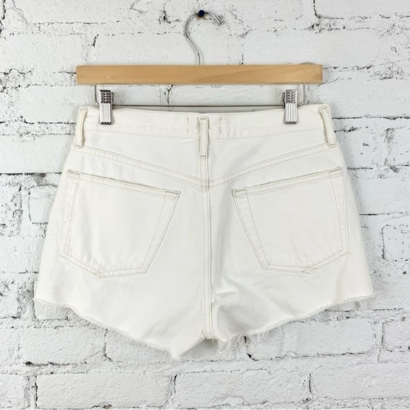 Agolde Parker White Cutoff Shorts Button Fly Denim Jean Shorts 26 - Picture 5 of 15